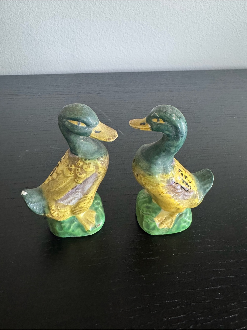 Vintage Mid-Century Hand-Painted Ceramic Mallard Duck Salt Pepper Shakers Japan